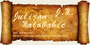 Julijan Malobabić vizit kartica